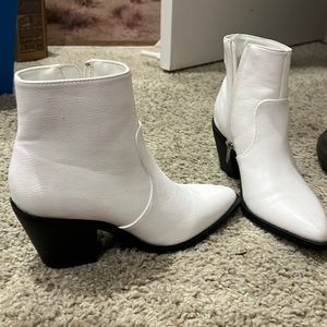 Super chic white ankle booties. NEVER WORN!